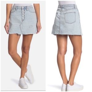 Free People Ripped Denim Mini Skirt Montauk Sz 26